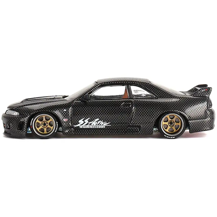 Nissan Skyline GT-R (R33) "Active Carbon R" RHD (Right Hand Drive) Carbon Black (Designed by Jun Imai) "Kaido House" Special 1/64 Diecast Model Car by Mini GT