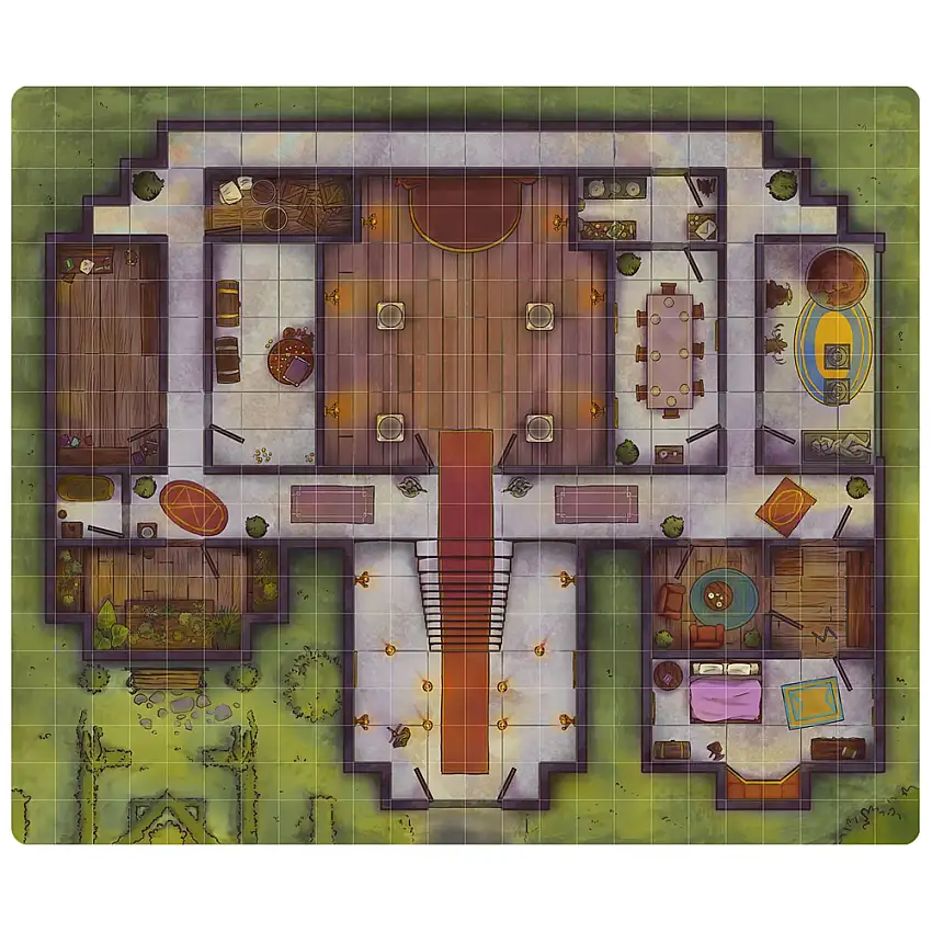 Next Level Miniatures: Wet-Erase Vinyl Game Mat - Treacherous Manor