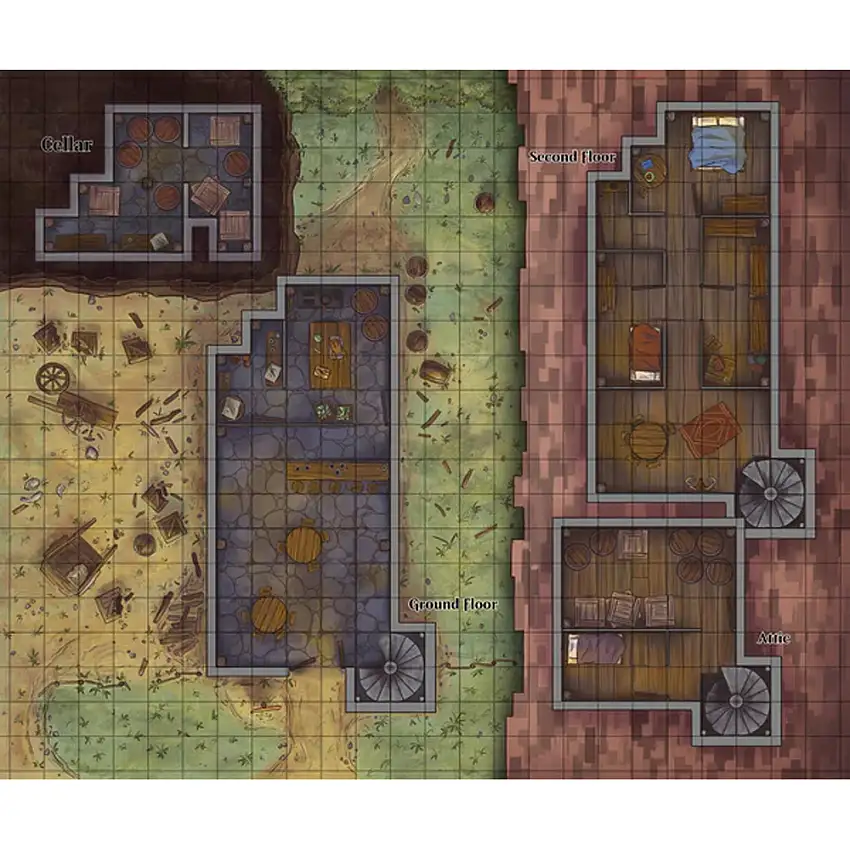 Next Level Miniatures: Wet-Erase Vinyl Game Mat - Bandits' Hideout