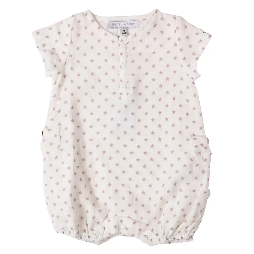 Noa | Girls White & Pink Star Print Shortie