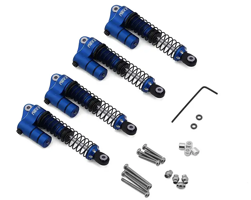 NEXX Racing Redcat Ascent-18 59mm Aluminum Oil-Filled Reservoir Shocks (Blue) (4)