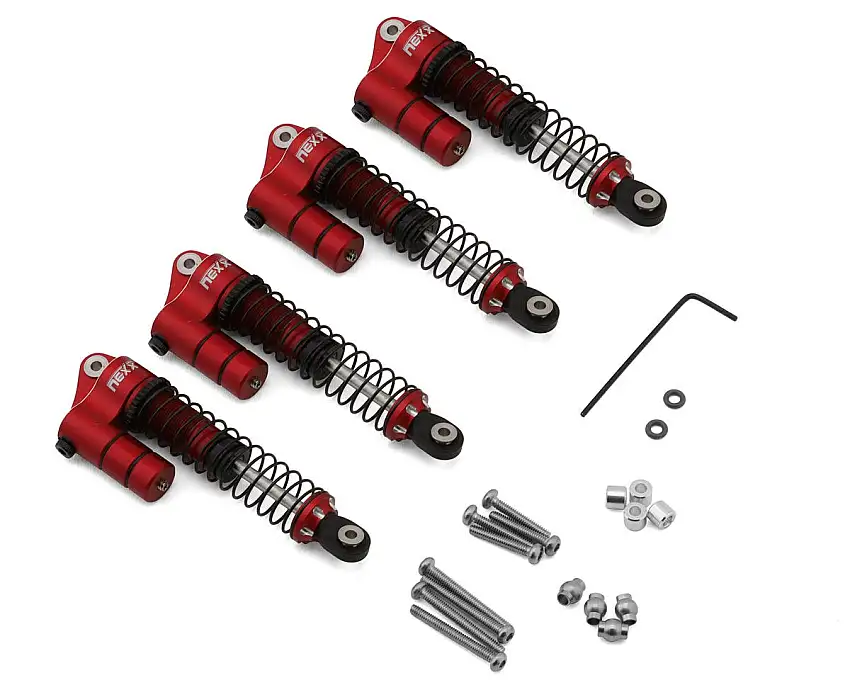 NEXX Racing Redcat Ascent-18 59mm Aluminum Oil-Filled Reservoir Shocks (Red) (4)