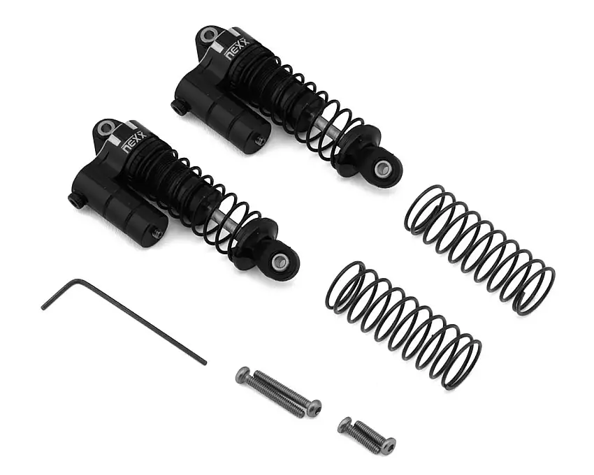 NEXX Racing Losi® Mini-T/Mini-B 50mm Aluminum Oil-Filled Threaded Reservoir Shocks (Black) (2) (Front)