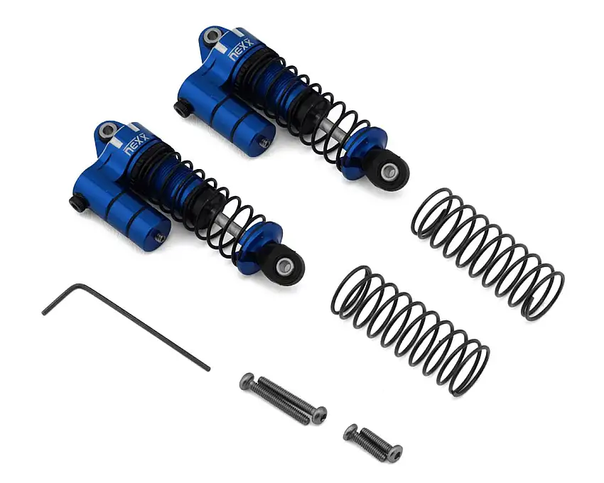 NEXX Racing Losi® Mini-T/Mini-B 50mm Aluminum Oil-Filled Threaded Reservoir Shocks (Blue) (2) (Front)