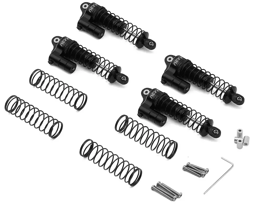 NEXX Racing Losi® Mini LMT 65mm Aluminum Oil-Filled Threaded Reservoir Shocks (Black) (4)