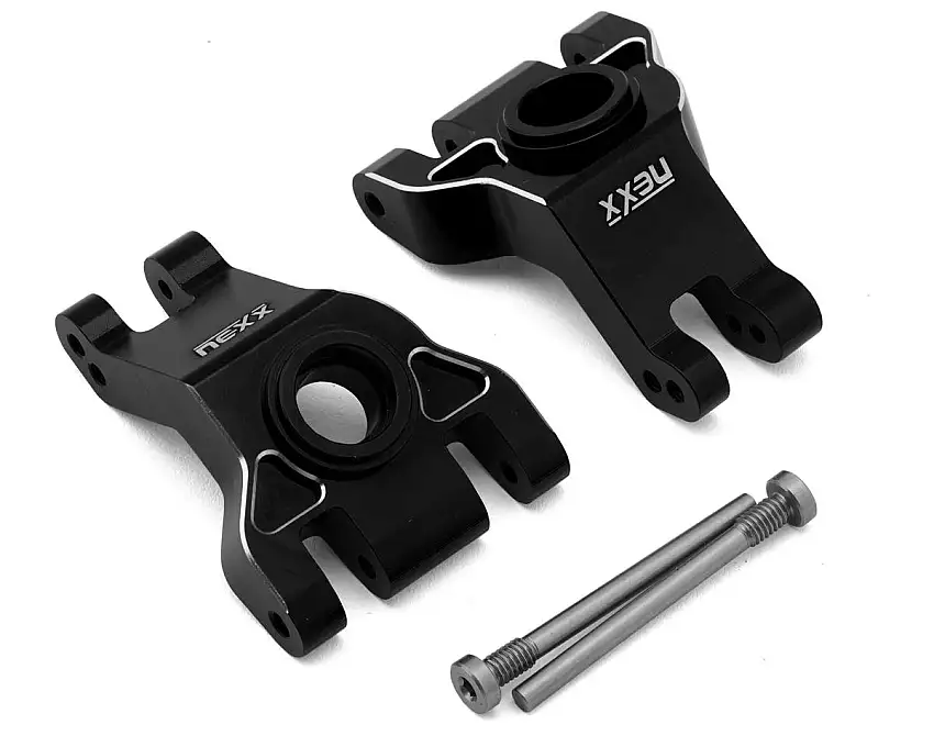 NEXX Racing Aluminum Rear Hub Carriers for Traxxas® 4x4 Jato® (Black) (2)