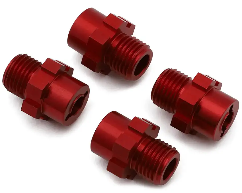 NEXX Racing Aluminum 17mm Hex Wheel Adapters for Traxxas® 4x4 Jato® (Red)