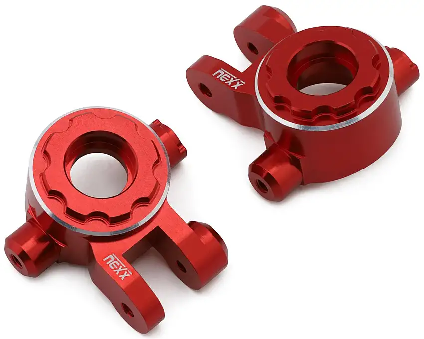 NEXX Racing Aluminum Steering Knuckles for Traxxas® 4x4 Jato® (Red) (2)