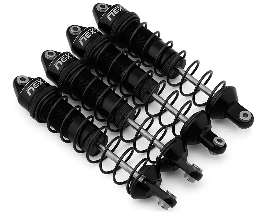 NEXX Racing Aluminum Threaded Oil-Filled Shocks for Traxxas® 4x4 Jato® (Black) (4)