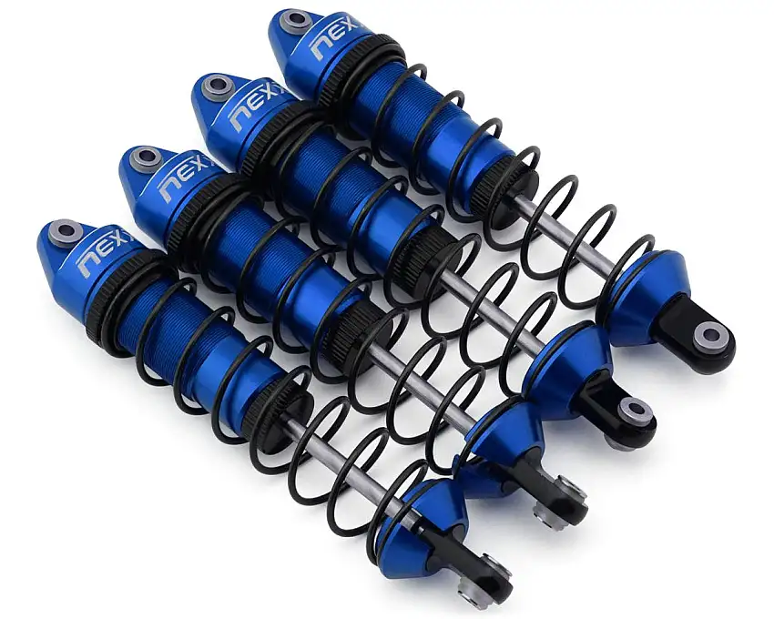 NEXX Racing Aluminum Threaded Oil-Filled Shocks for Traxxas® 4x4 Jato® (Blue) (4)