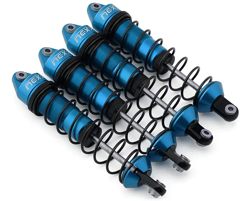 NEXX Racing Aluminum Threaded Oil-Filled Shocks for Traxxas® 4x4 Jato® (Turquoise) (4)