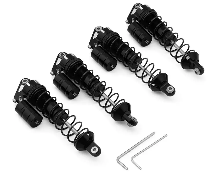 NEXX Racing Aluminum Threaded Oil-Filled Reservoir Shocks for Traxxas® 4x4 Jato® (Black) (4)