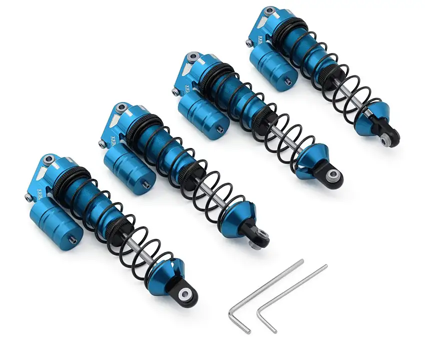 NEXX Racing Aluminum Threaded Oil-Filled Reservoir Shocks for Traxxas® 4x4 Jato® (Turquoise) (4)