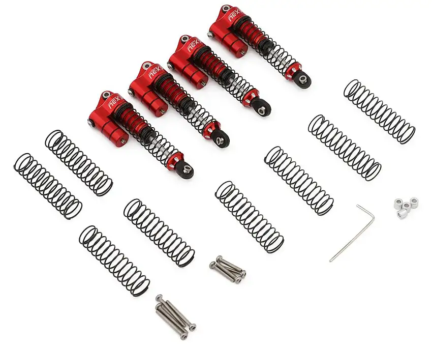 NEXX Racing Redcat MT-18 59mm Aluminum Oil-Filled Reservoir Shocks (Red) (4)