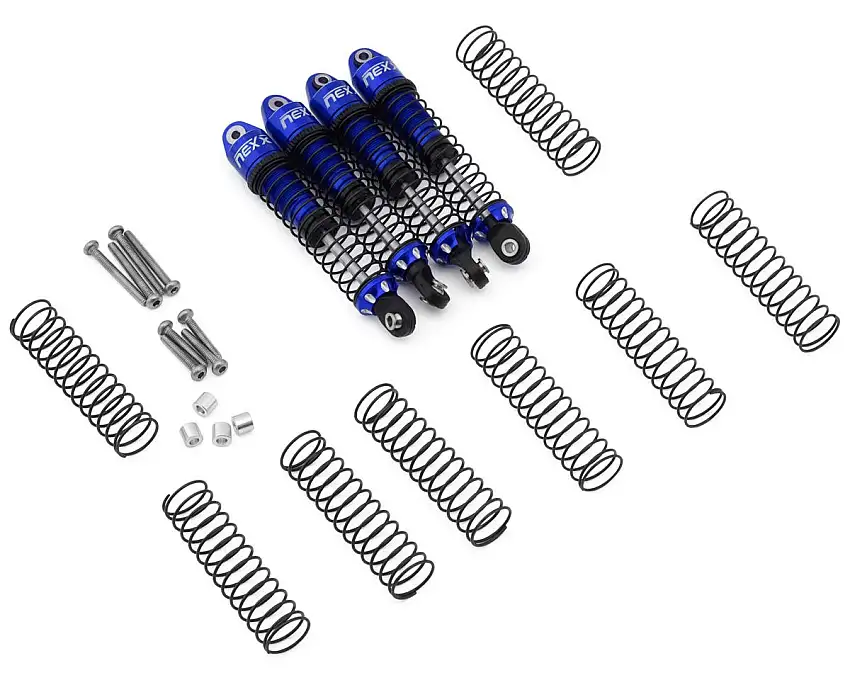 NEXX Racing Redcat MT-18 59mm Long-Travel Aluminum Oil-Filled Shocks (Blue) (4)