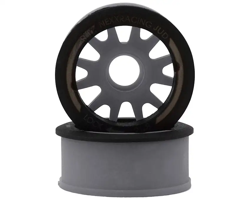 NEXX Racing Mini-Z RWD "JUD" EVO Front Threaded Side-Wall Carbon Fiber Rims (0mm Offset) (Grey) (2)