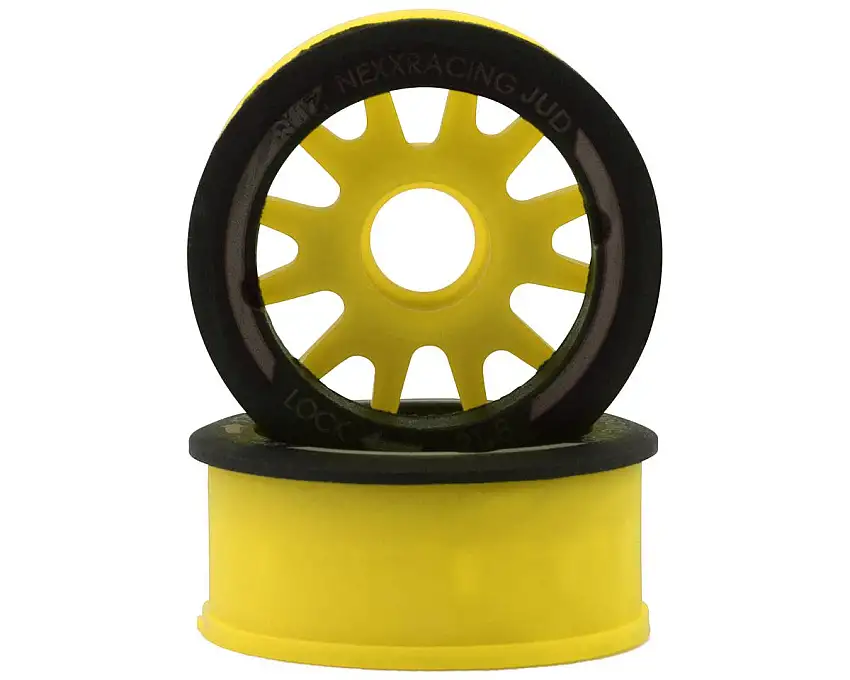 NEXX Racing Mini-Z RWD "JUD" EVO Front Threaded Side-Wall Carbon Fiber Rims (0mm Offset) (Yellow) (2)