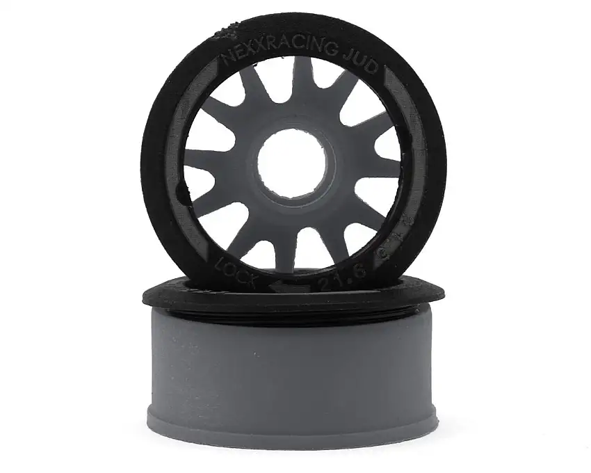 NEXX Racing Mini-Z RWD "JUD" EVO Front Threaded Side-Wall Carbon Fiber Rims (-1mm Offset) (Grey) (2)