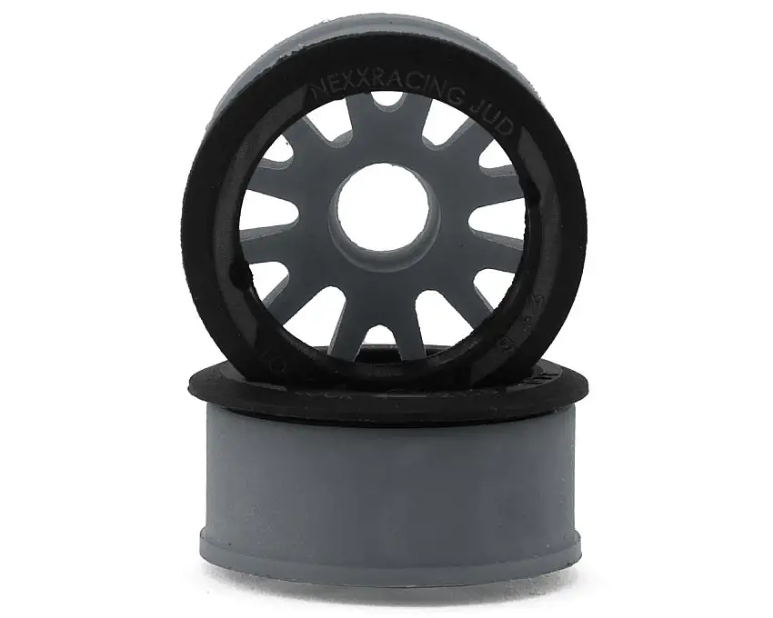 NEXX Racing Mini-Z RWD "JUD" EVO Front Threaded Side-Wall Carbon Fiber Rims (1mm Offset) (Grey) (2)