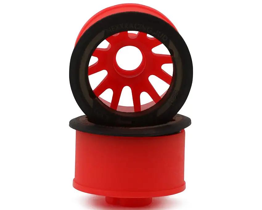 NEXX Racing Mini-Z RWD "JUD" EVO Rear Threaded Side-Wall Carbon Fiber Rims (3mm Offset) (Red) (2)