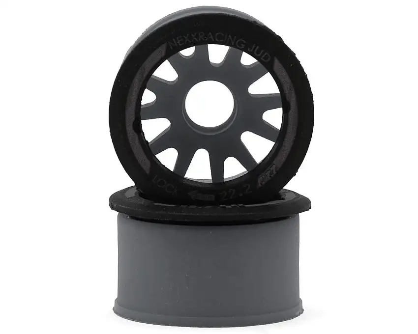 NEXX Racing Mini-Z AWD "JUD" EVO Rear Threaded Side-Wall Carbon Fiber Rims (-1mm Offset) (Grey) (2)