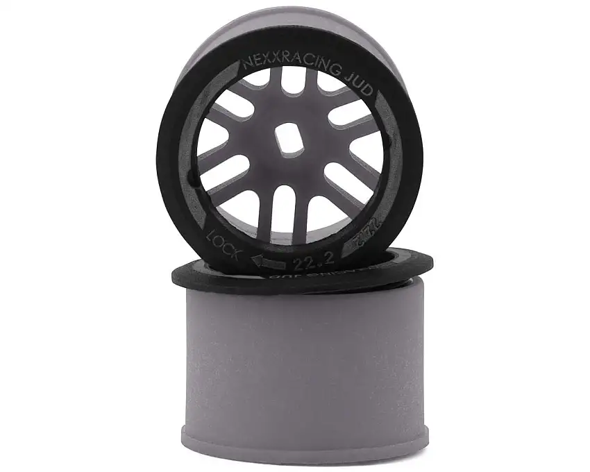 NEXX Racing Mini-Z AWD"JUD" EVO Rear Threaded Side-Wall Carbon Fiber Rims (0mm Offset) (Grey) (2) (Wide)