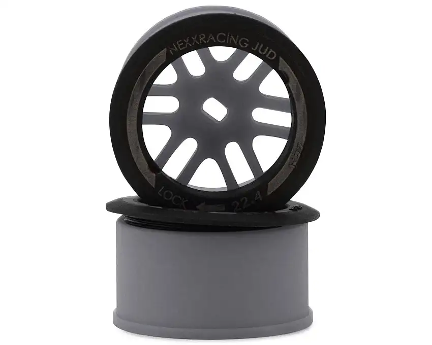 NEXX Racing Mini-Z AWD "JUD" EVO Rear Threaded Side-Wall Carbon Fiber Rims (2mm Offset) (Grey) (2)