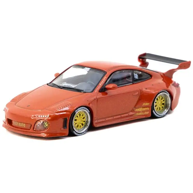 Old & New 997 Orange Red Metallic "Road64" Series 1/64 Diecast Model Car by Tarmac Works