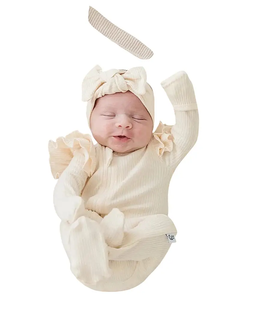 Organic Zip Footie Set | Vanilla