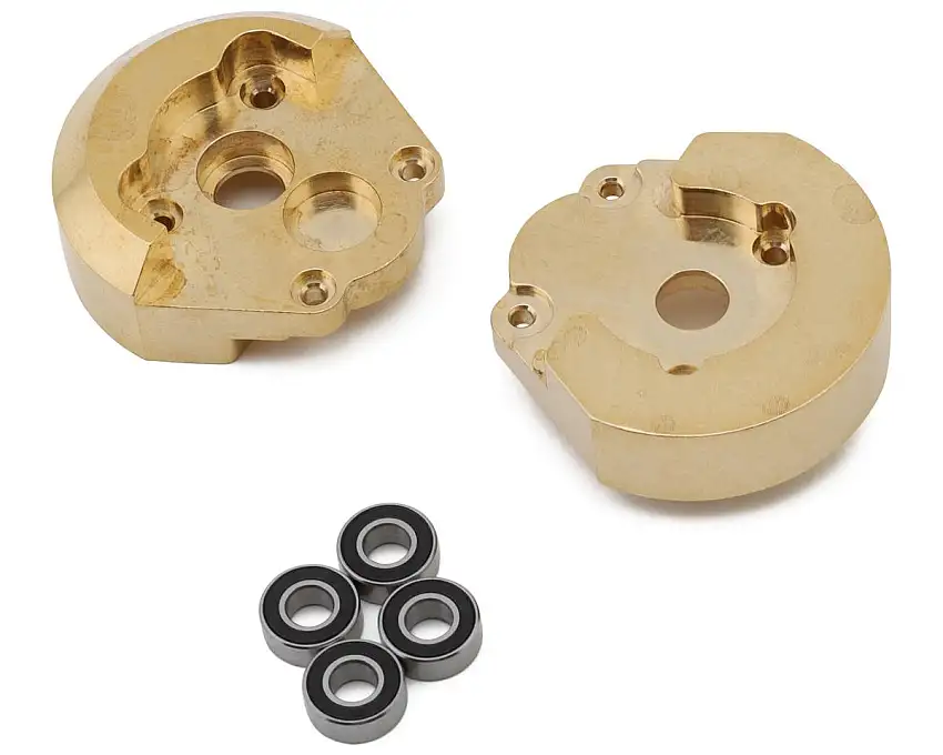 Team Ottsix Racing Wizard C2 Brass TKO-10 Axle Portal Covers (2) (103g ea)