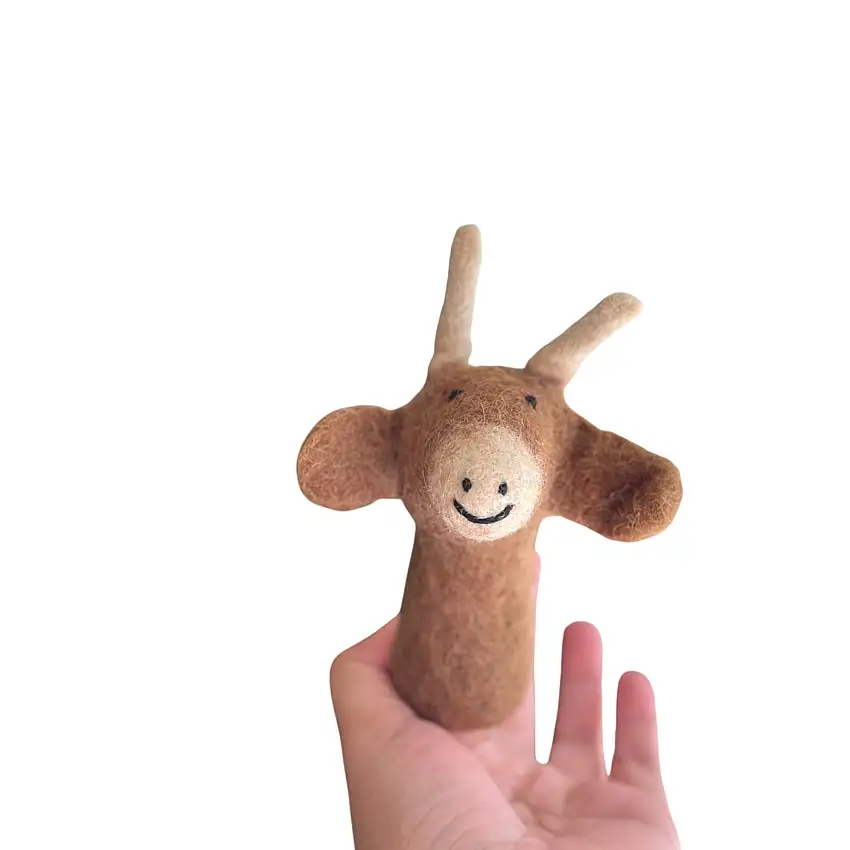Felt Ox Cow Finger Puppet