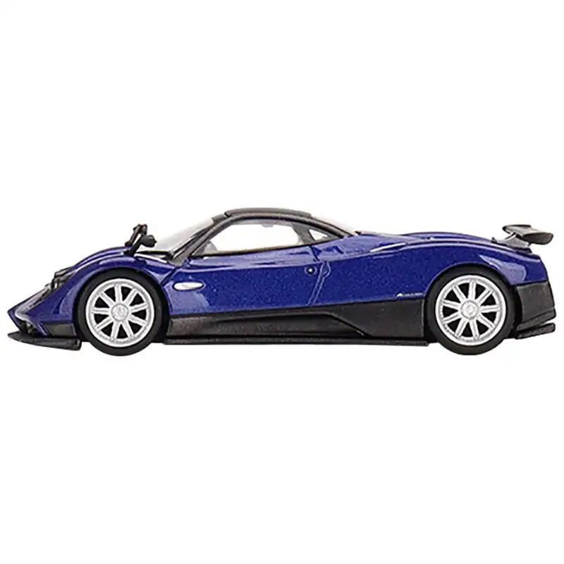 Pagani Zonda F Blu Argentina Blue Metallic with Black Top Limited Edition to 3000 pieces Worldwide 1/64 Diecast Model Car by Mini GT