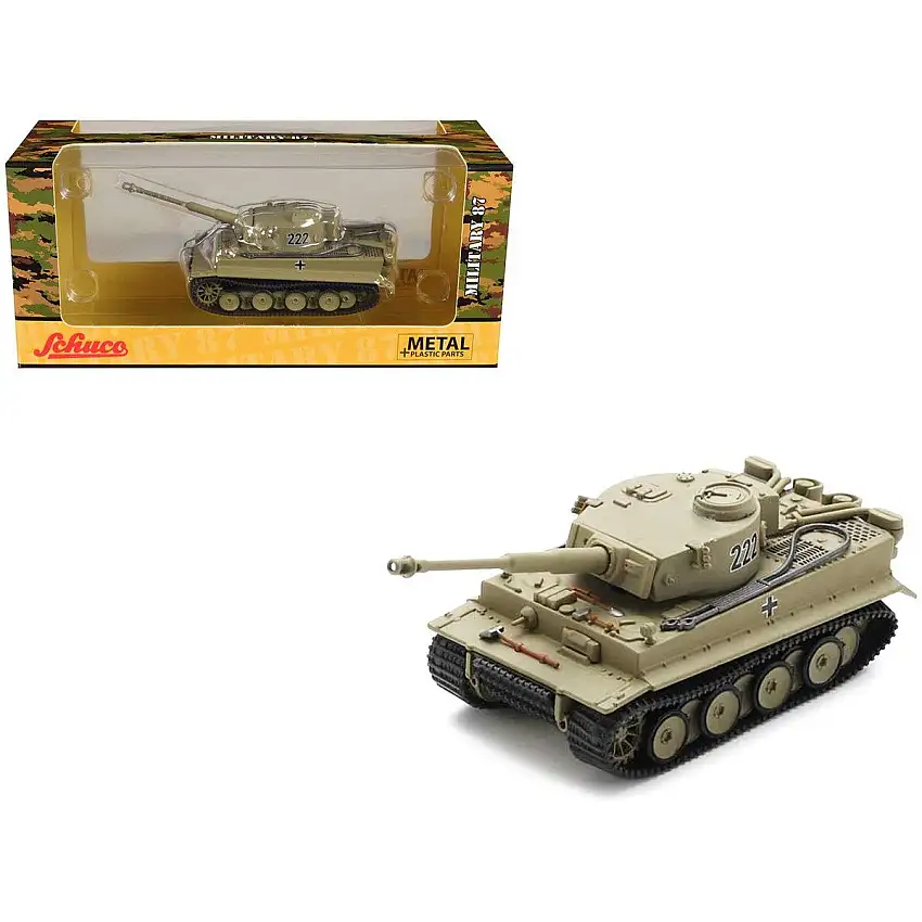 Panzerkampfwagen VI Tiger Tank #222 Light Brown "German Army" 1/87 (HO) Diecast Model Car by Schuco
