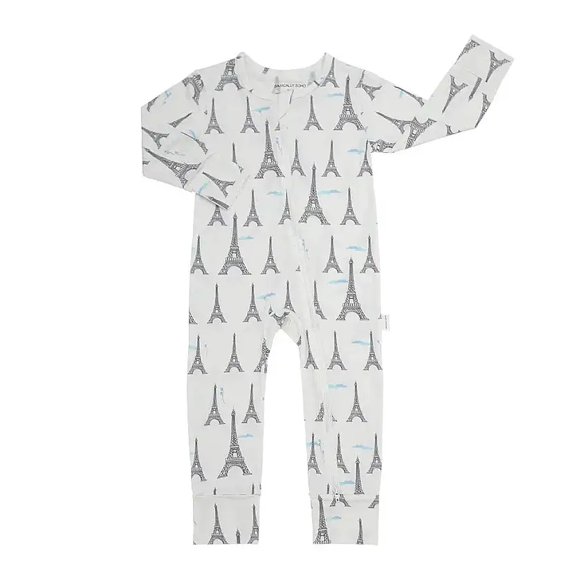 Paris Eiffel Tower Zippered Romper