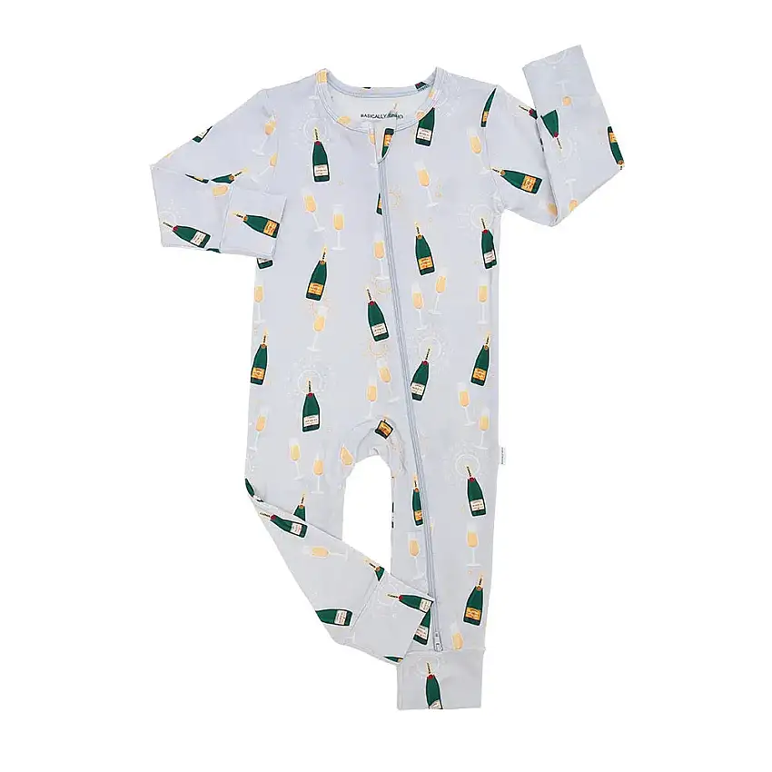 Paris Champagne Zippered Romper