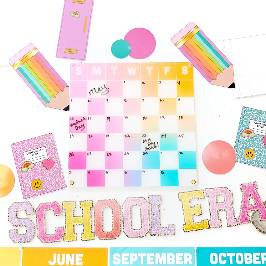 Dry Erase Acrylic Monthly Wall Calendar