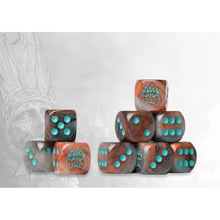 Conquest Marbled Dice: Old Dominion Logo on Brown