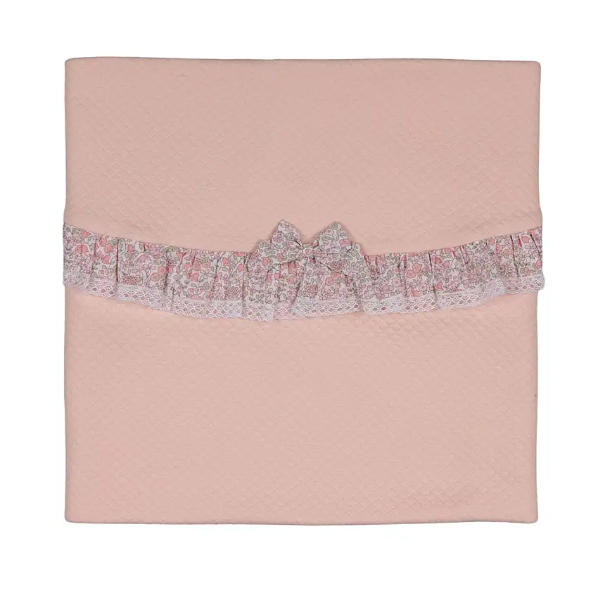 Petite Fleur | Baby Girls Pink Quilted Cotton Floral Blanket (82cm)