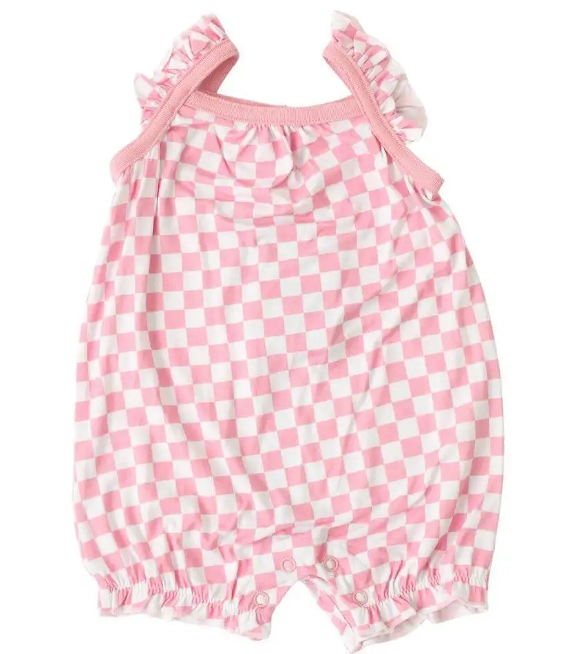 Pink Checks Bubble Romper