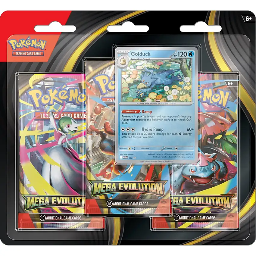 Pokemon TCG: Mega Evolution - 3-Booster Blister (Golduck) (New Arrival)