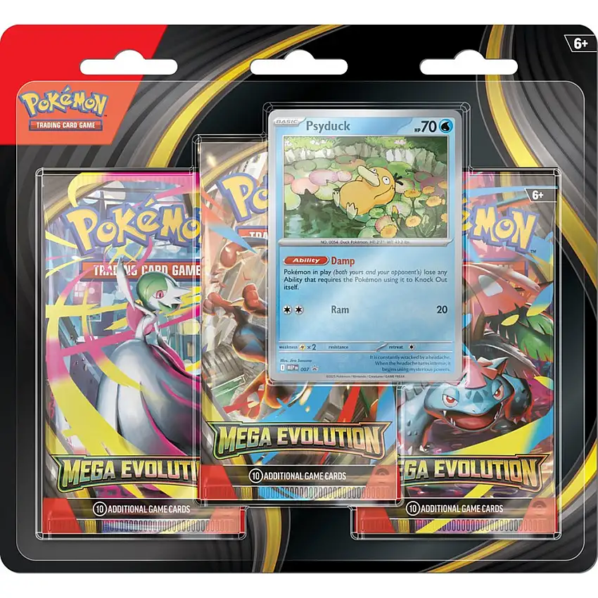 Pokemon TCG: Mega Evolution - 3-Booster Blister (Psyduck) (New Arrival)