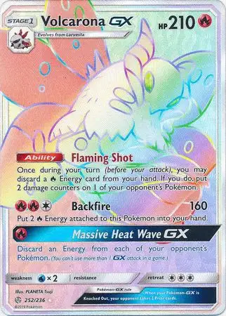Pokemon Trading Card Game Sun & Moon Cosmic Eclipse Hyper Rare Volcarona GX #252