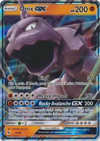 Pokemon Trading Card Game Hidden Fates Ultra Rare Onix GX #36