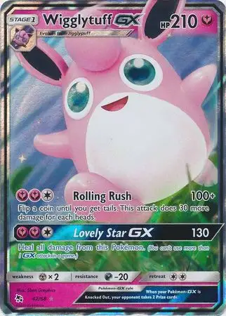 Pokemon Trading Card Game Hidden Fates Ultra Rare Wigglytuff GX #42