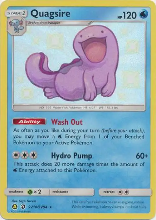 Pokemon Trading Card Game Hidden Fates Shiny Rare Quagsire SV10