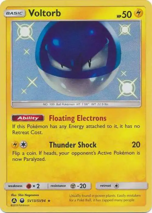Pokemon Trading Card Game Hidden Fates Shiny Rare Voltorb SV13
