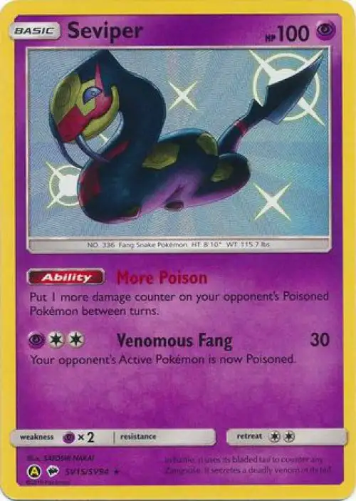 Pokemon Trading Card Game Hidden Fates Shiny Rare Seviper SV15