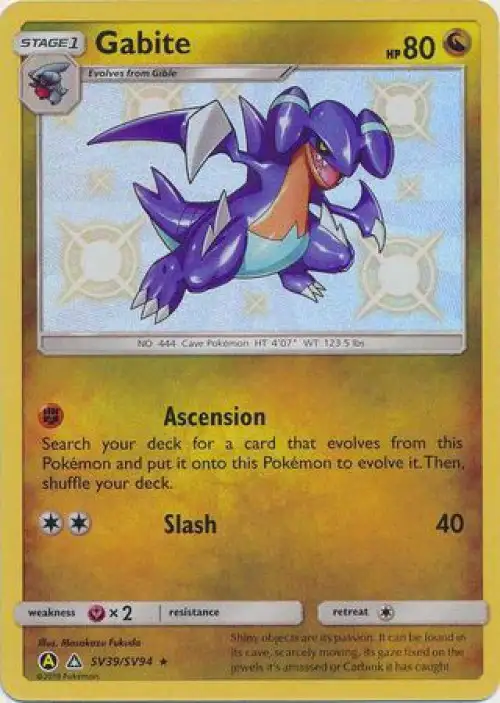 Pokemon Trading Card Game Hidden Fates Shiny Rare Gabite SV39
