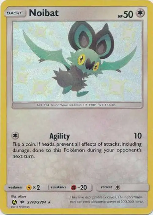 Pokemon Trading Card Game Hidden Fates Shiny Rare Noibat SV43
