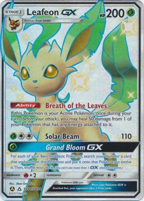Pokemon Trading Card Game Hidden Fates Ultra Rare Leafeon GX SV46